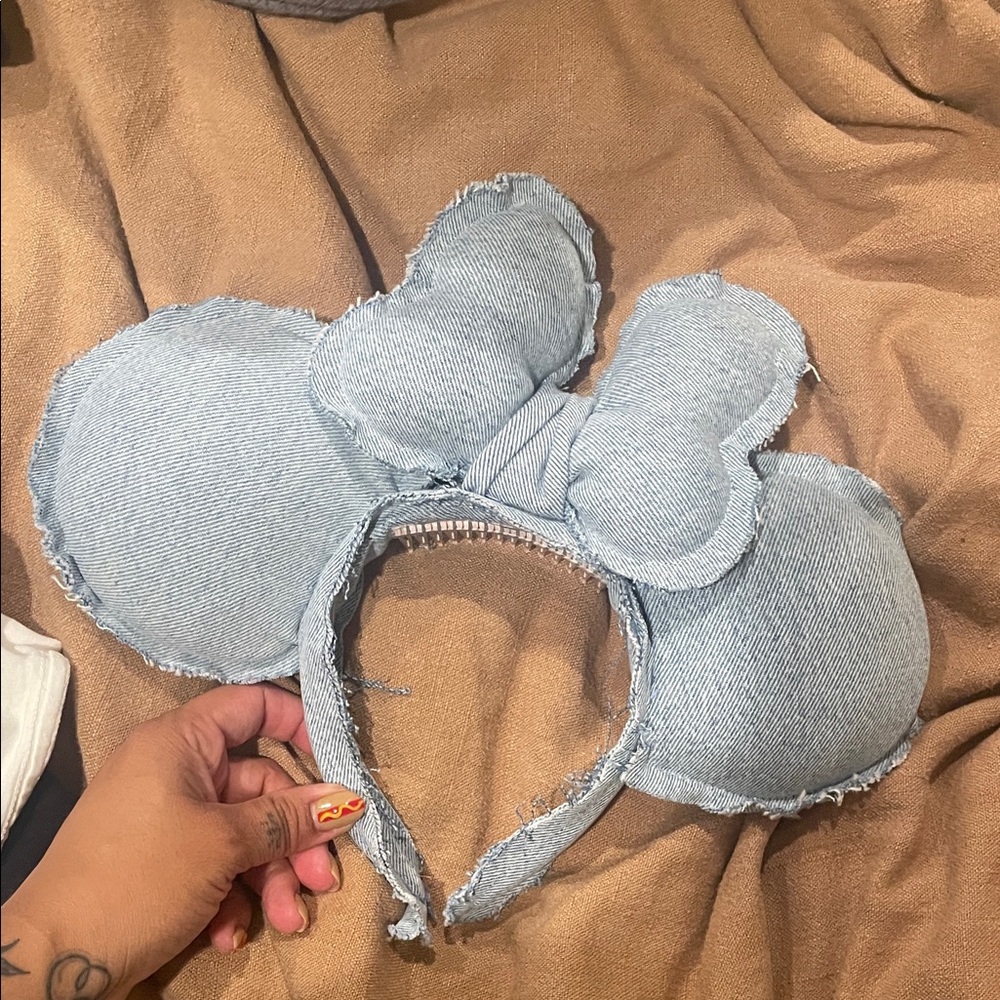 Denim Mouse Ear Headband